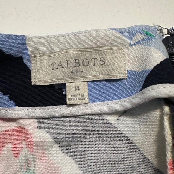 Talbots Womens Skirt Size 14 Tropical Floral Print Flamingo Pineapple Shells - Picture 4 of 5